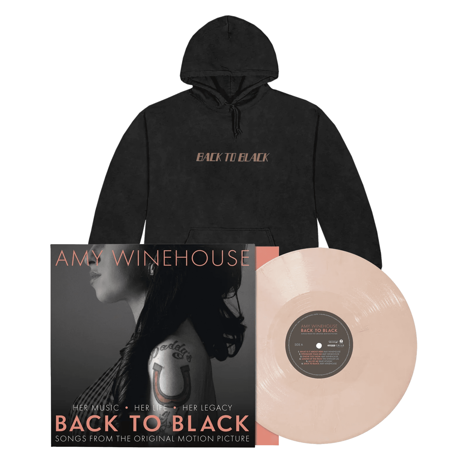 Back To Black – Songs From The Original Motion Picture: Exclusive Peach Vinyl LP + Portrait Washed Hoodie