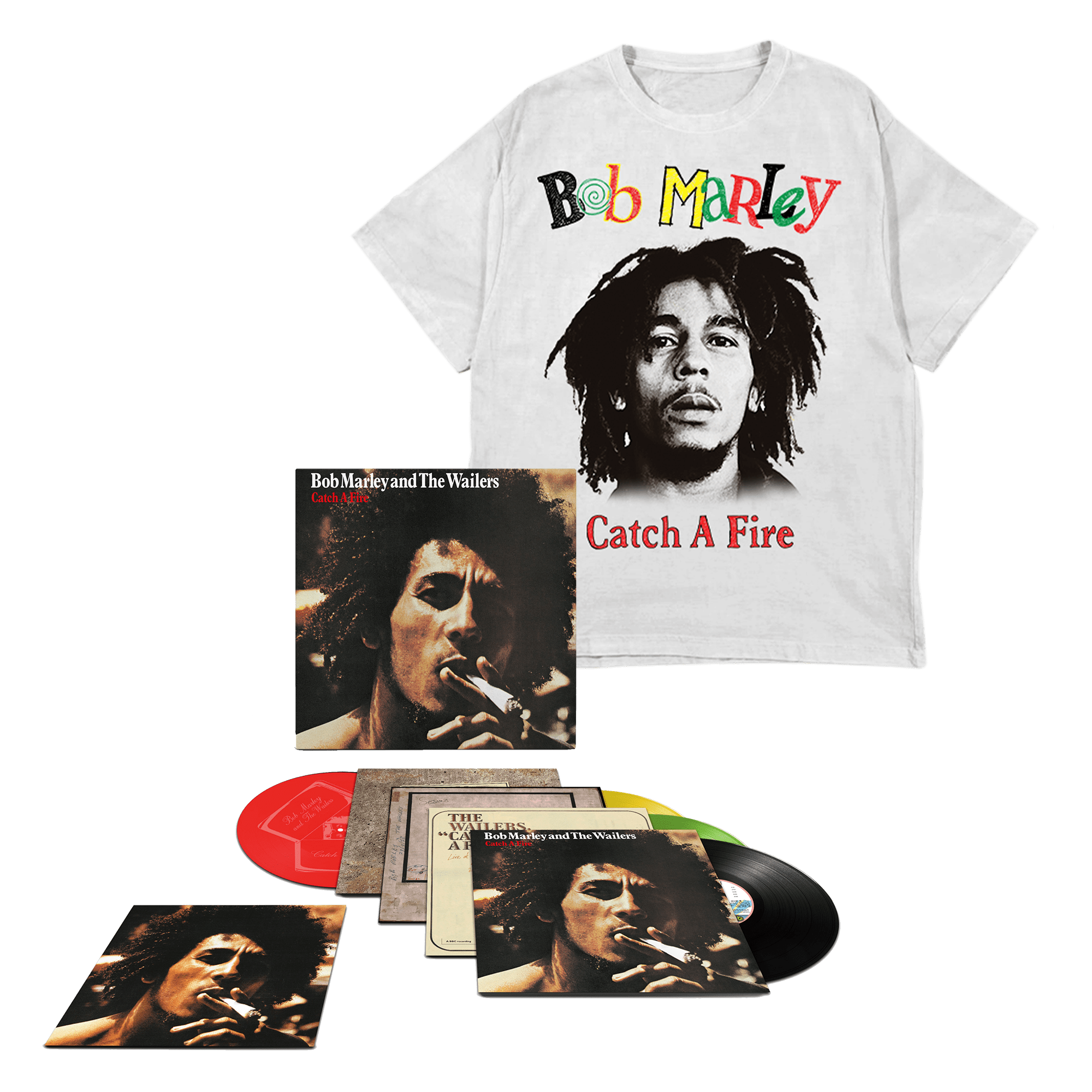 Catch A Fire (50th Anniversary): Exclusive Colour Vinyl 3LP/12″ + White T-Shirt