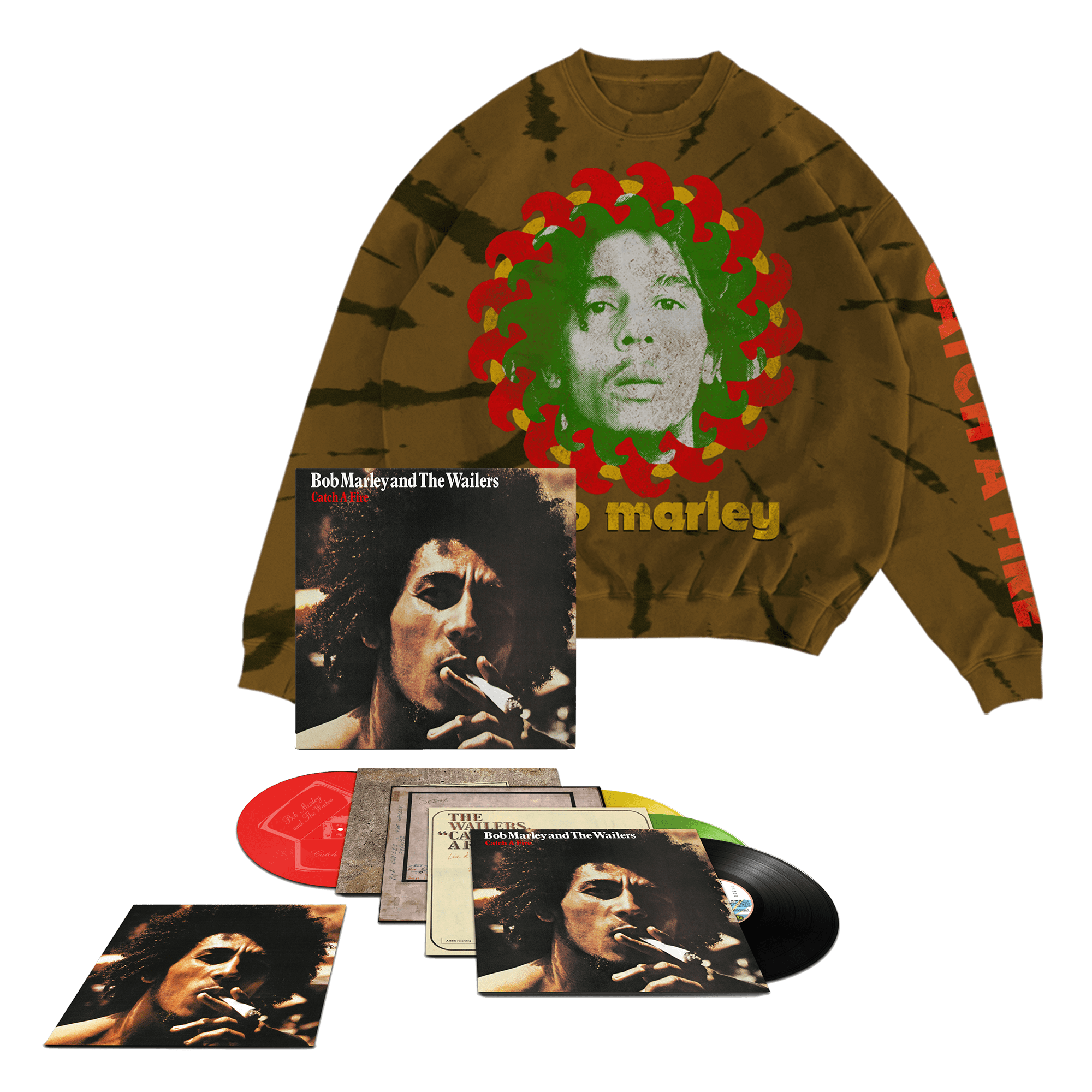 Catch A Fire (50th Anniversary): Exclusive Vinyl 3LP/12″ + Tie Dye Crewneck