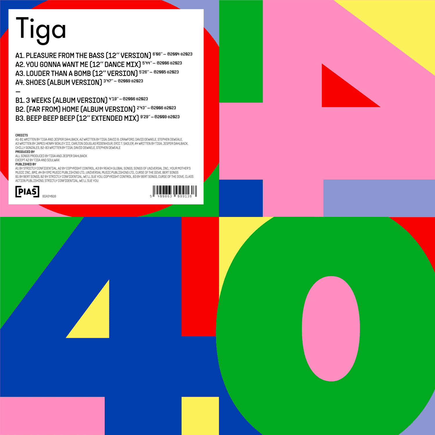 [PIAS] 40 (Tiga): 12″ Vinyl EP